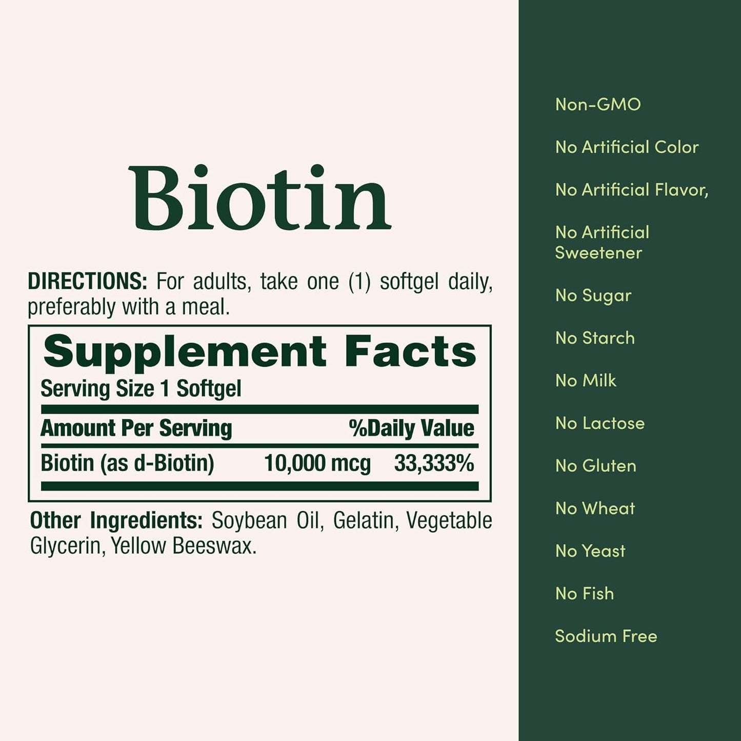 NATURE'S BOUNTY - Biotin 10,000 mcg, 120 Softgels