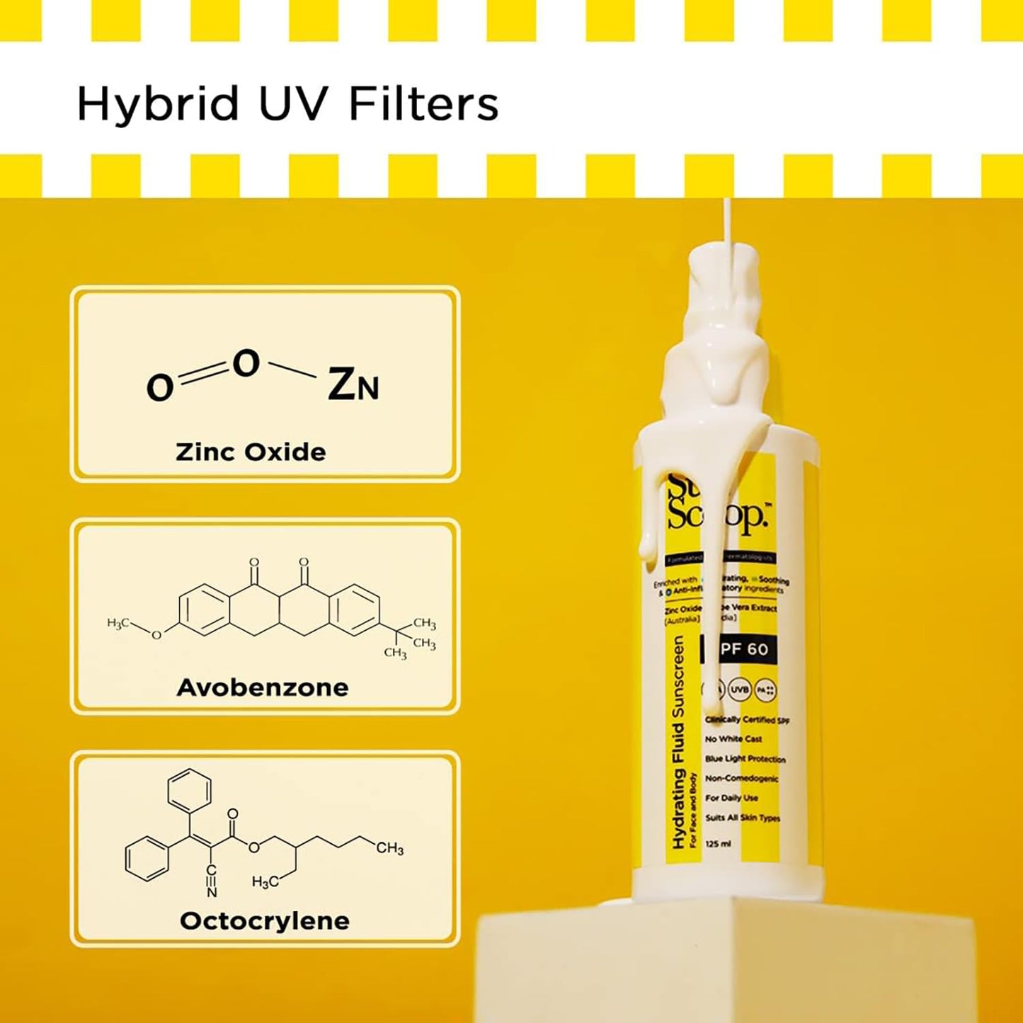 SunScoop Hydrating Fluid Sunscreen for Face and Body with SPF 60 PA++++ 125ml