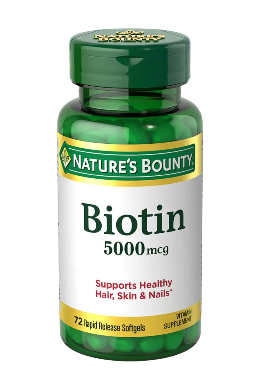 NATURE'S BOUNTY - Biotin 5,000 mcg, 72 Softgels
