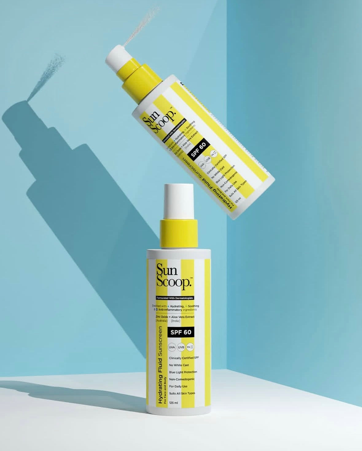 SunScoop Hydrating Fluid Sunscreen for Face and Body with SPF 60 PA++++ 125ml