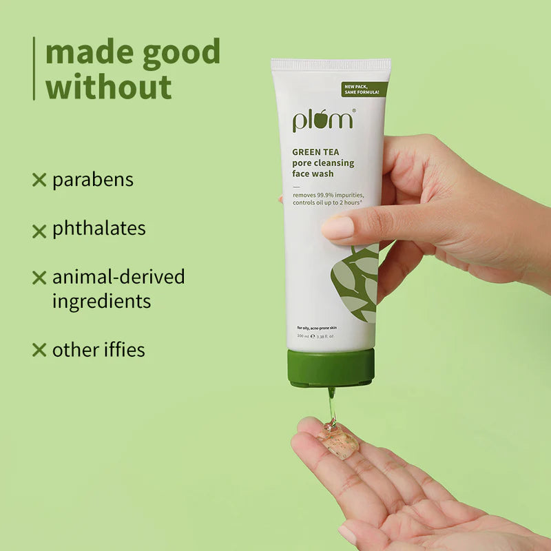 Plum - Green Tea Pore Cleansing Face Wash – Clear, Fresh &amp; Oil-Free Skin (100ml)