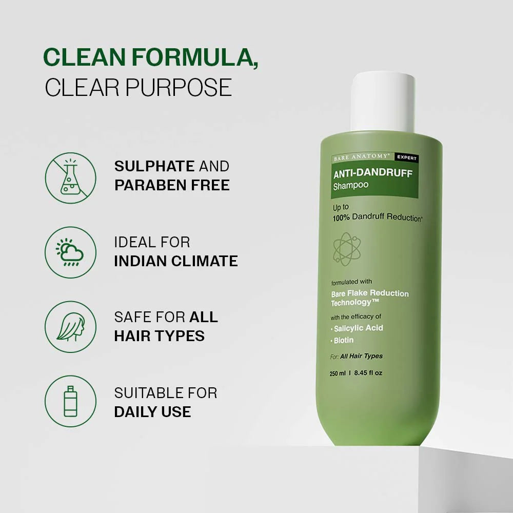 Bare Anatomy - Anti-Dandruff Shampoo with Salicylic Acid & Biotin | 250 ml