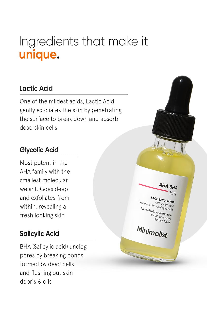 AHA BHA 10% Face Exfoliator
