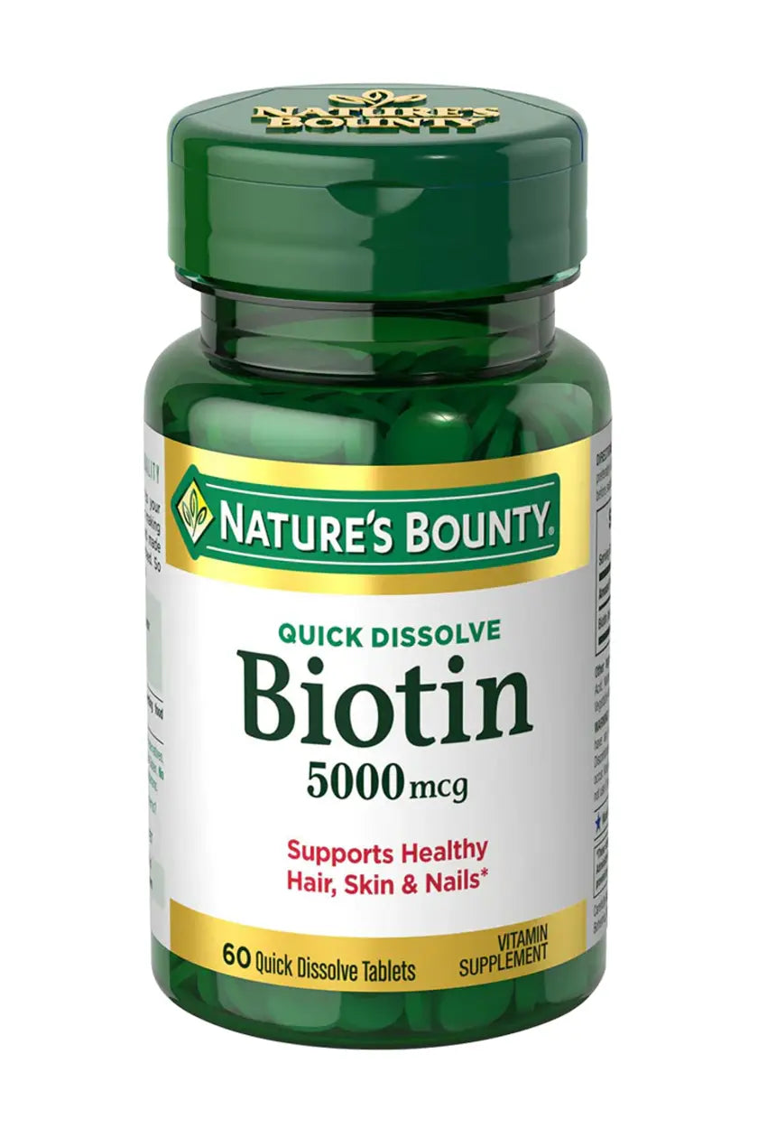 NATURE'S BOUNTY - Biotin 5,000 mcg, 60 Tablets