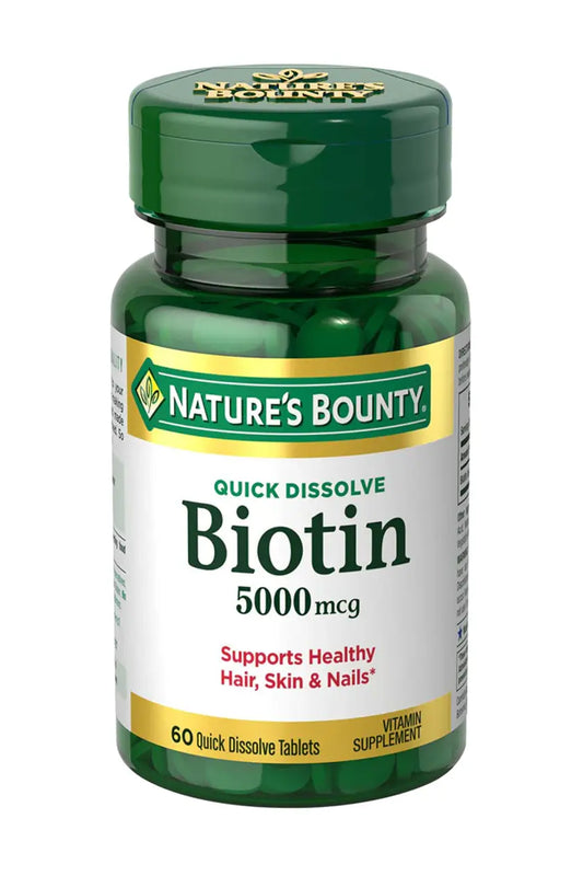 NATURE'S BOUNTY - Biotin 5,000 mcg, 60 Tablets