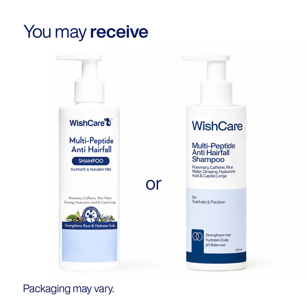 WISHCARE - Multi-Peptide Anti Hairfall Shampoo with Rosemary | Sulphate &amp; Paraben Free | 250ml