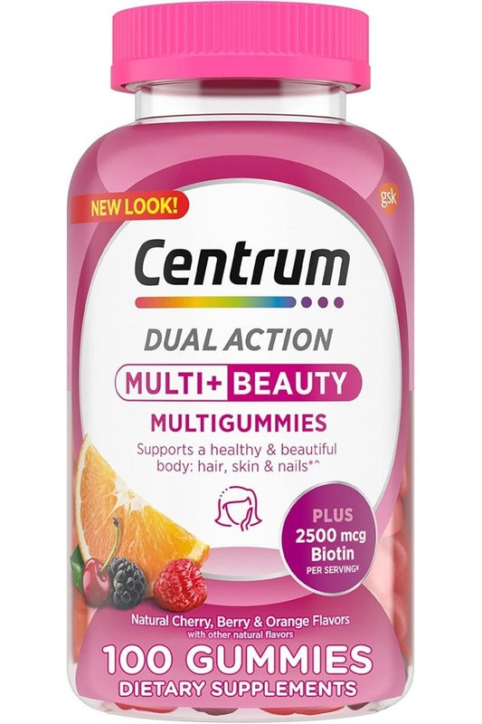 Centrum - MultiGummies Multi+ Beauty Dual Action Gummy Multivitamin – 100 Count