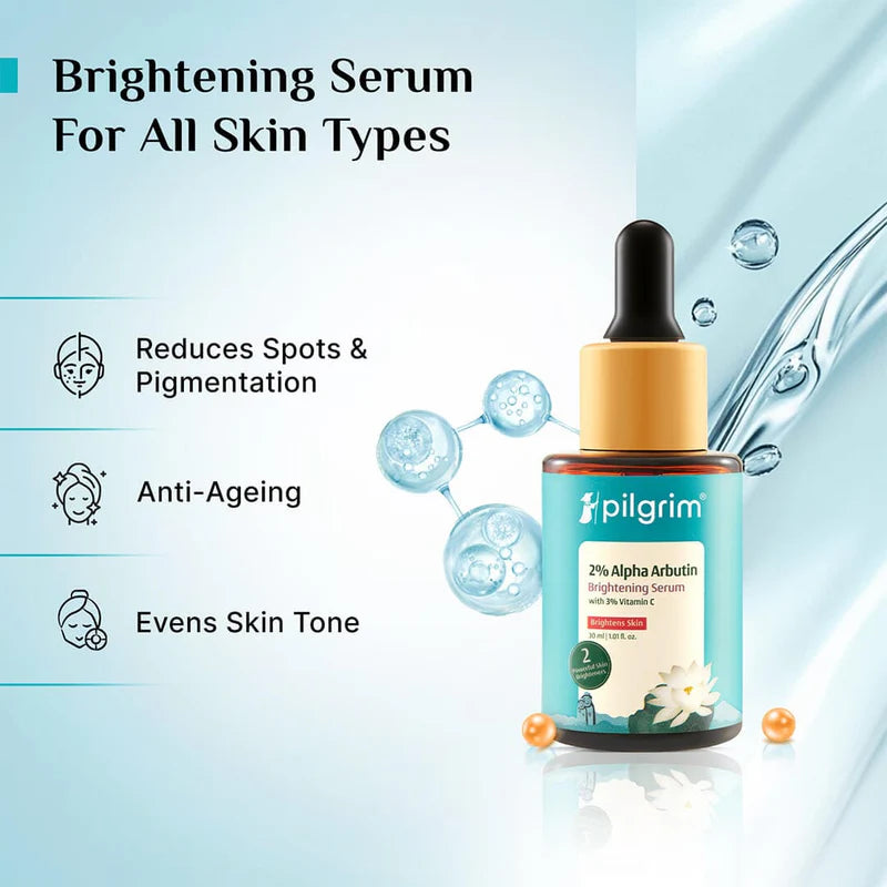 Pilgrim 2% Alpha Arbutin Brightening Serum with 3% Vitamin C