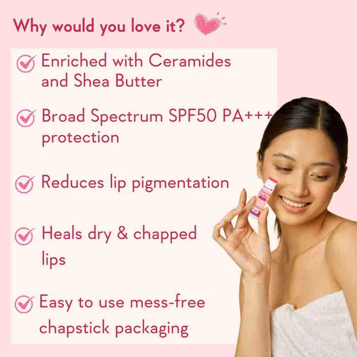 WishCare Ceramide Lip Balm with SPF 50 PA+++ (Tinted)