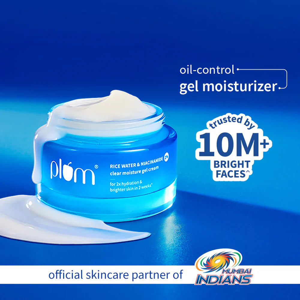Plum 2% Niacinamide & Rice Water Brightening Gel Moisturizer – Hydrated, Clear & Shine-Free Skin ✨