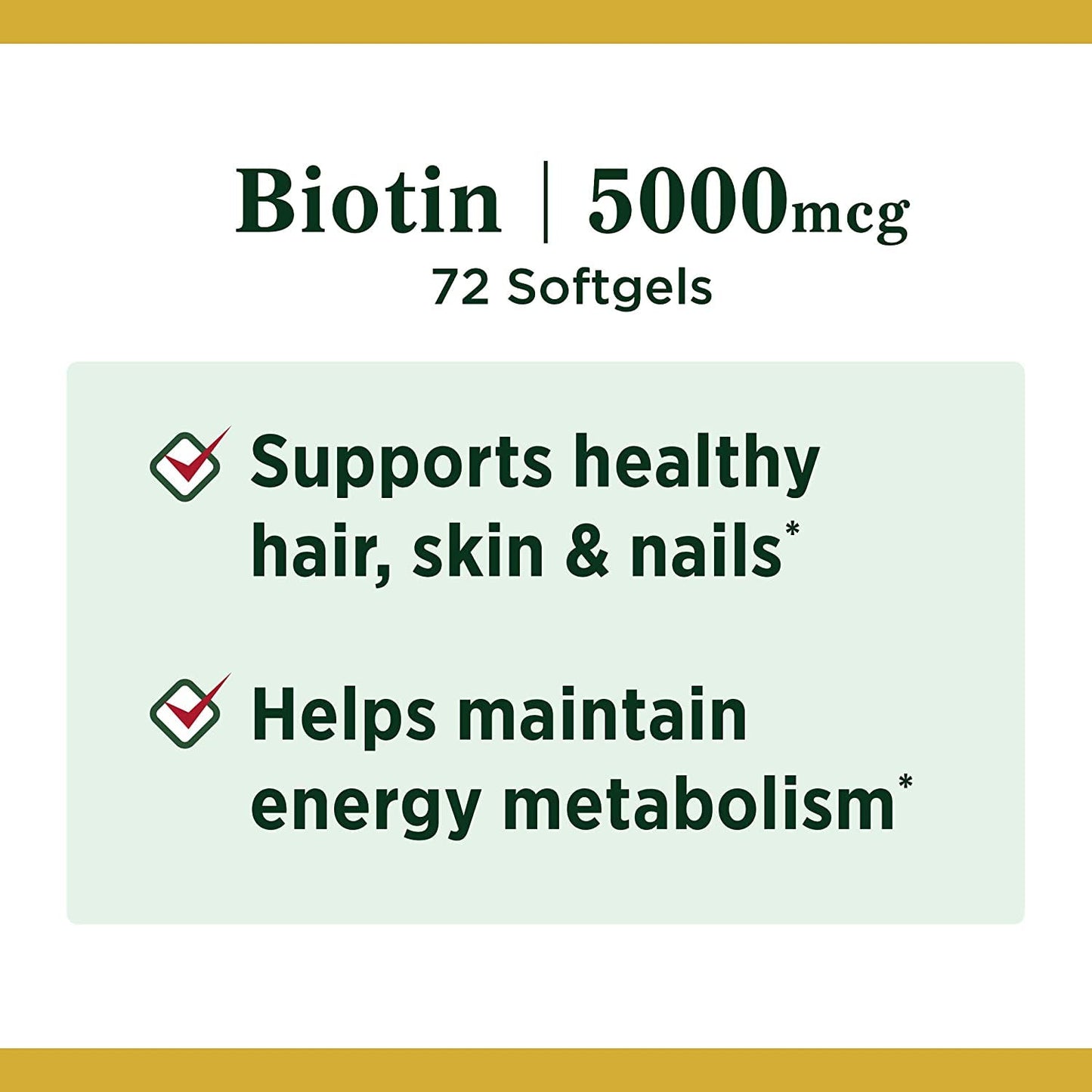 NATURE'S BOUNTY - Biotin 5,000 mcg, 72 Softgels