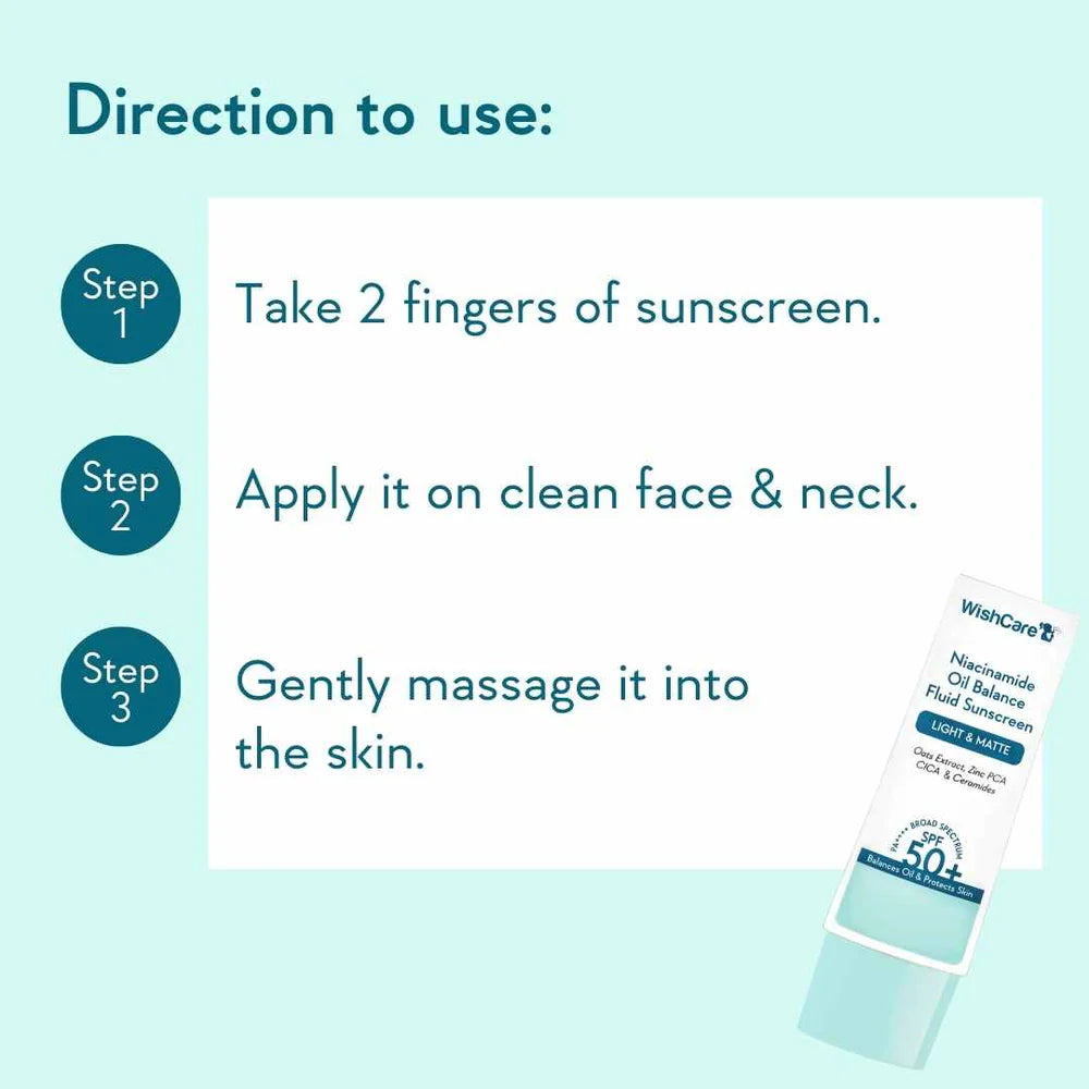 WishCare - Niacinamide Oil Balance Fluid Sunscreen | SPF 50 PA++++