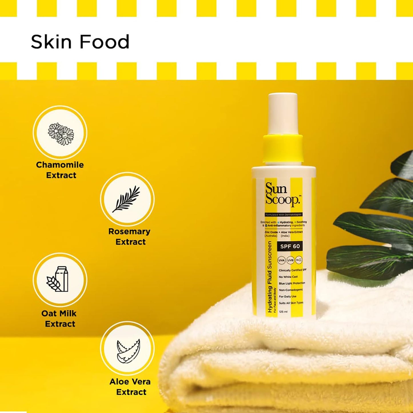 SunScoop Hydrating Fluid Sunscreen for Face and Body with SPF 60 PA++++ 125ml