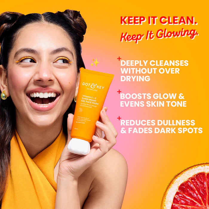 Dot & Key Vitamin C + E Gel Face Wash for Glowing Skin 175ml