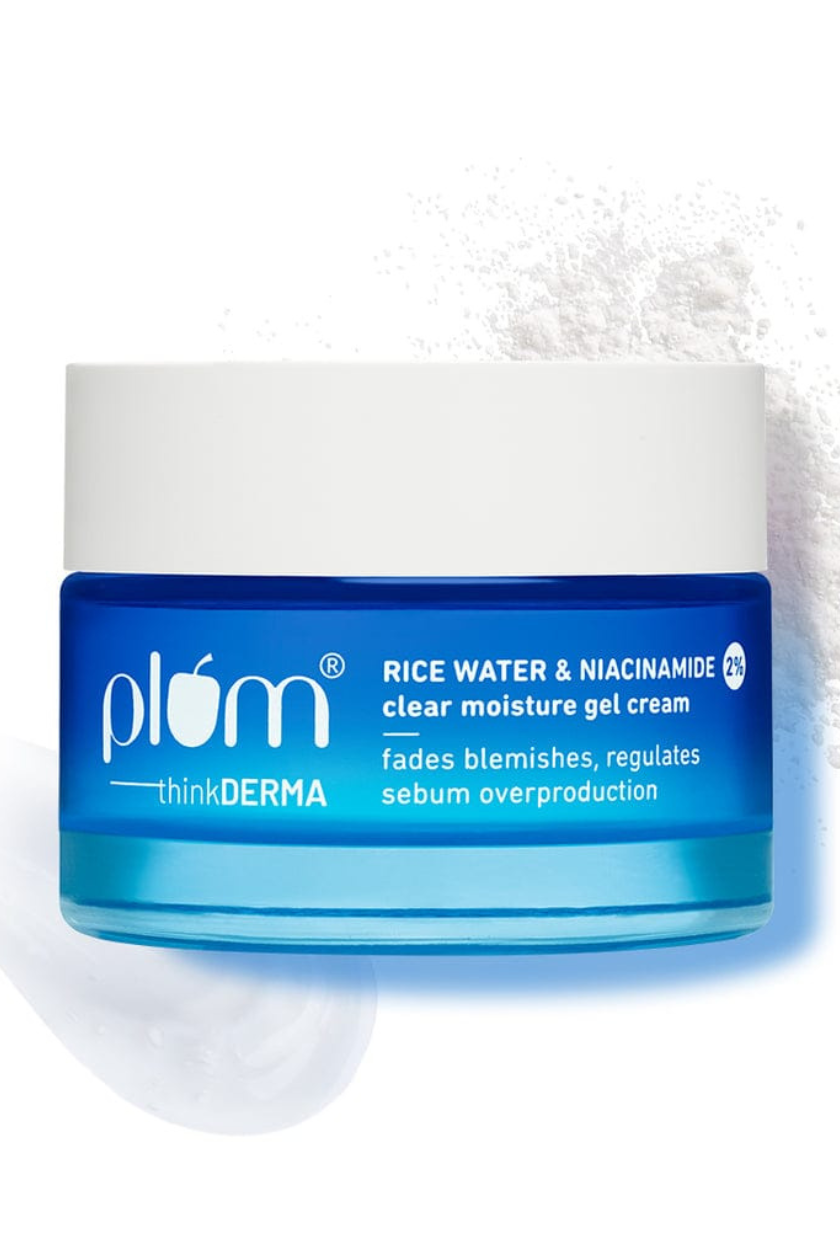Plum 2% Niacinamide & Rice Water Brightening Gel Moisturizer – Hydrated, Clear & Shine-Free Skin ✨