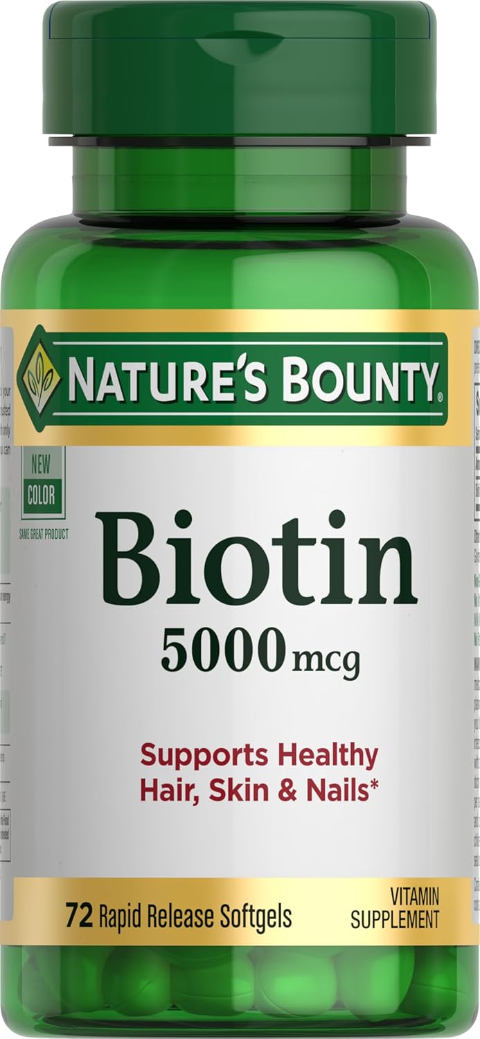NATURE'S BOUNTY - Biotin 5,000 mcg, 72 Softgels