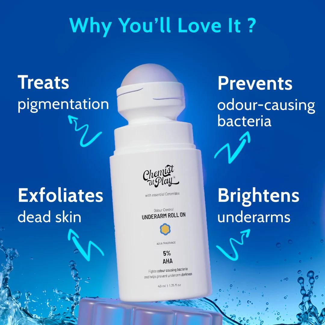 Underarm Roll On for OdoUr Control & Pigmentation - 40ml