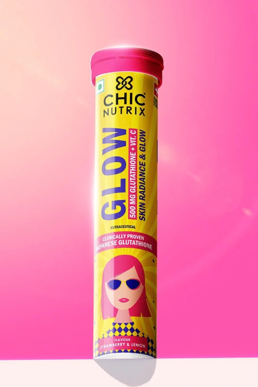 ChicNutrix - Glow - Glutathione Tablets for Glowing & Brightening Skin - Strawberry & Lemon