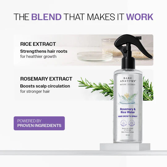 Bare Anatomy - Rosemary & Rice Water Hair Growth Spray (200ml)