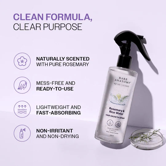 Bare Anatomy - Rosemary & Rice Water Hair Growth Spray (200ml)