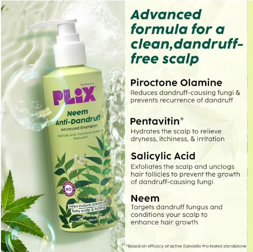 PLIX - Neem Anti-Dandruff Shampoo & Conditioner | Helps Reduce Dandruff & Soothe Itchy Scalp