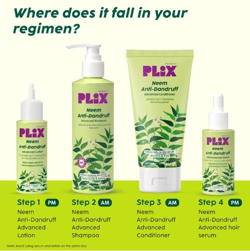 PLIX - Neem Anti-Dandruff Shampoo & Conditioner | Helps Reduce Dandruff & Soothe Itchy Scalp