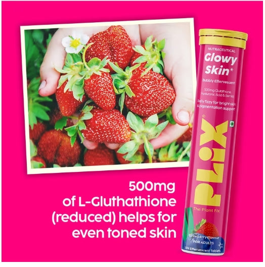 PLIX - Glowy Skin Bubbly Effervescent Tablets with 500 mg L-Glutathione