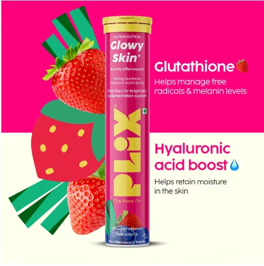 PLIX - Glowy Skin Bubbly Effervescent Tablets with 500 mg L-Glutathione