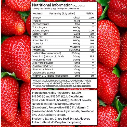 PLIX - Glowy Skin Bubbly Effervescent Tablets with 500 mg L-Glutathione