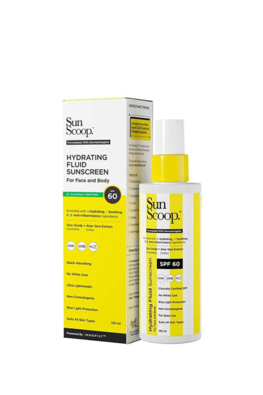 SunScoop Hydrating Fluid Sunscreen for Face and Body with SPF 60 PA++++ 125ml