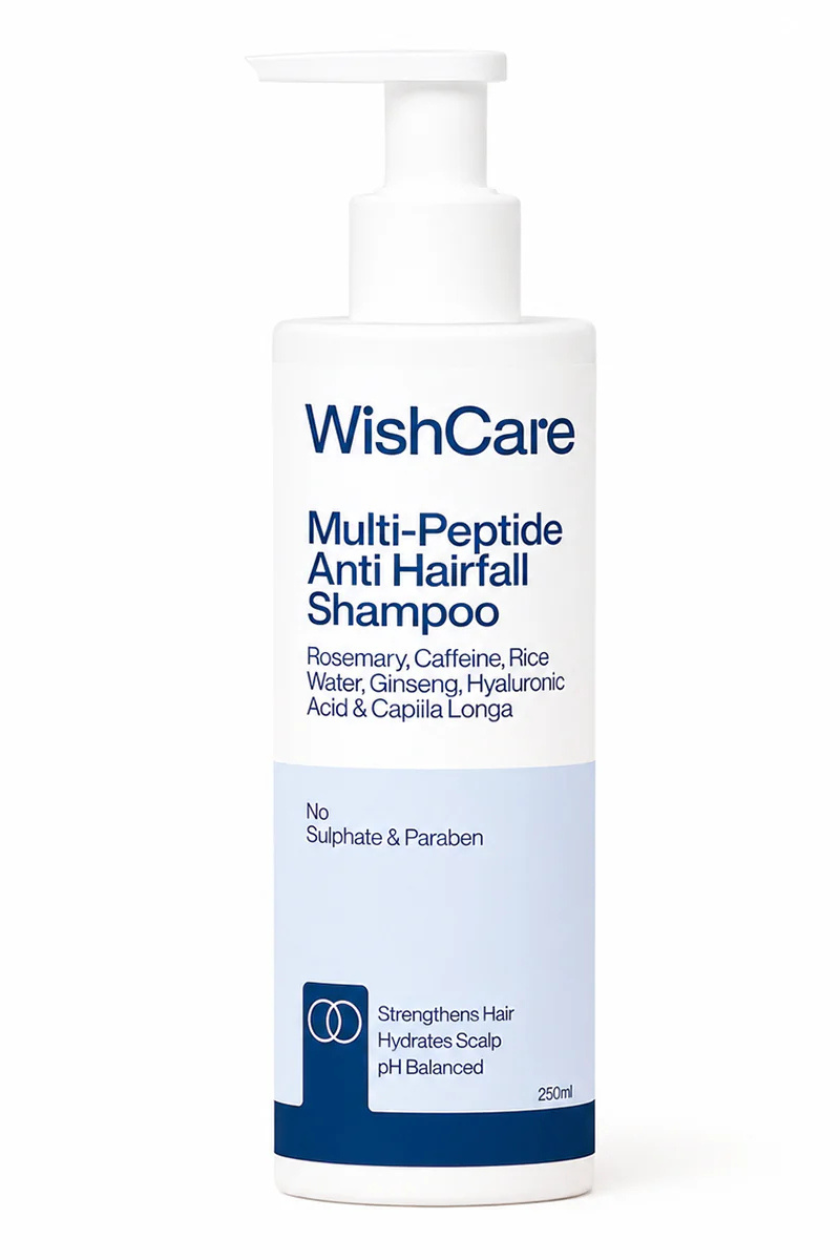 WISHCARE - Multi-Peptide Anti Hairfall Shampoo with Rosemary | Sulphate &amp; Paraben Free | 250ml