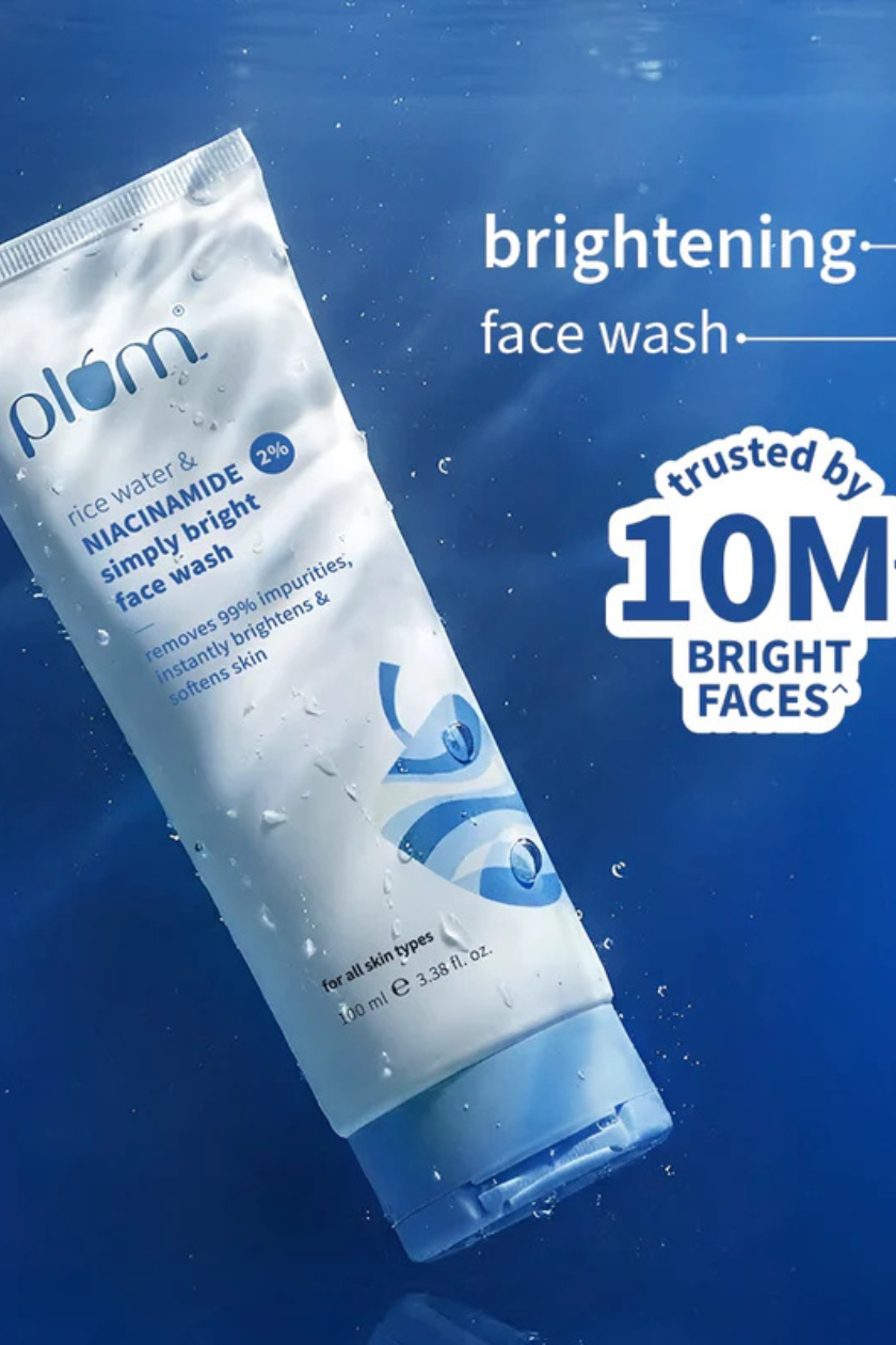 Plum - 2% Niacinamide &amp; Rice Water Face Wash – Clear, Bright &amp; Fresh Skin