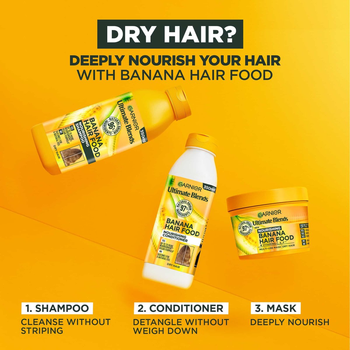 Garnier Ultimate Blends Hair Food Banana Conditioner – Deep Nourishment for Dry Hair