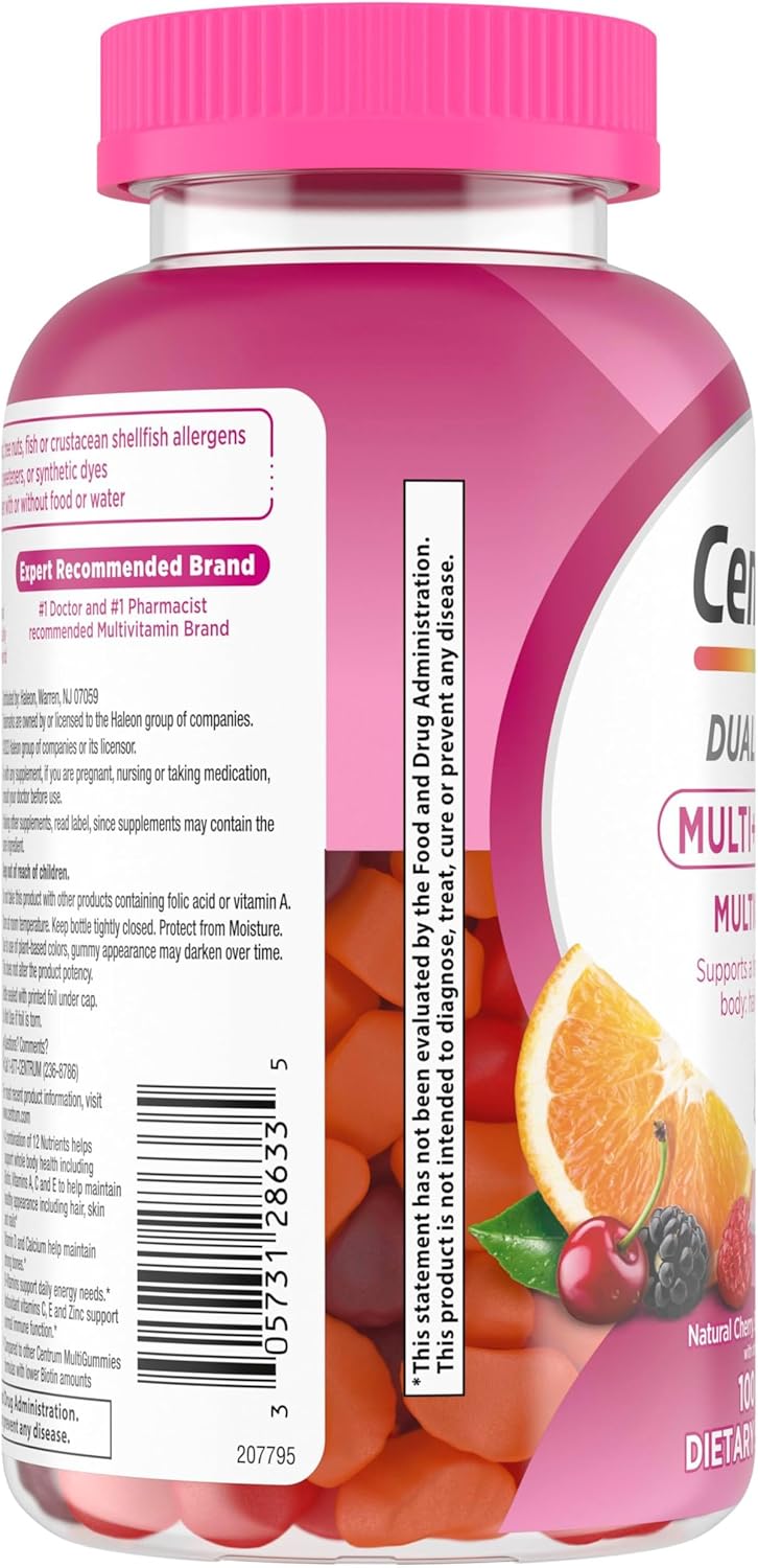 Centrum - MultiGummies Multi+ Beauty Dual Action Gummy Multivitamin – 100 Count