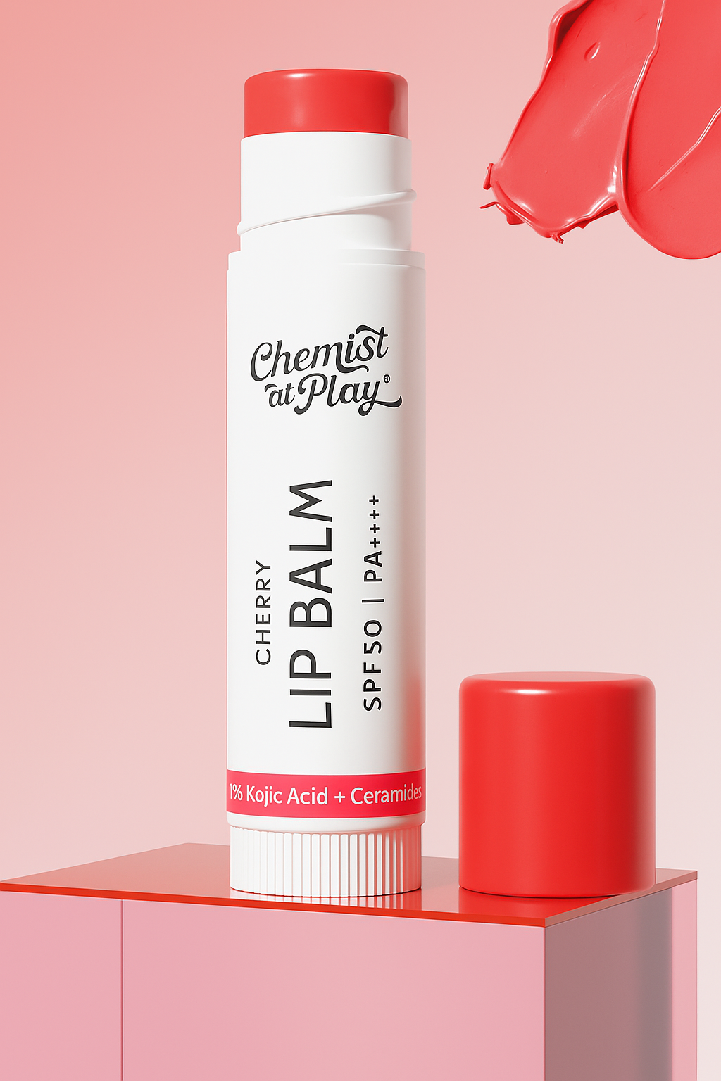 Chemist at Play - Cherry Lip Balm for Chapped & Pigmented Lips | SPF 50 PA++++ & Kojic Acid
