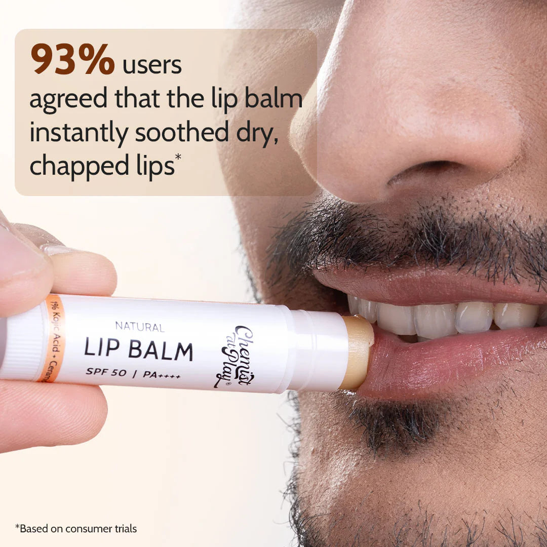Chemist at Play - Natural Lip Balm for Chapped & Pigmented Lips | SPF 50 PA++++ & Kojic Acid