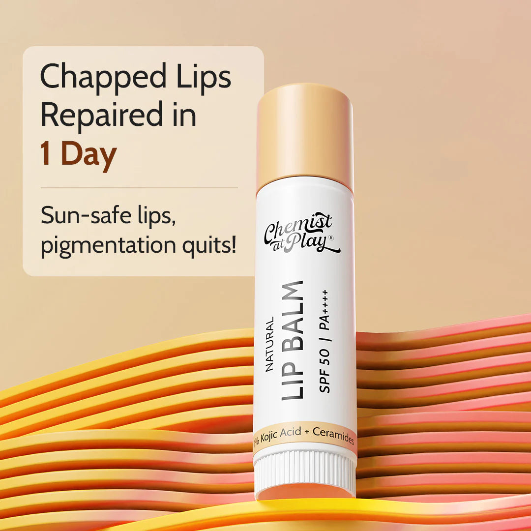Chemist at Play - Natural Lip Balm for Chapped & Pigmented Lips | SPF 50 PA++++ & Kojic Acid